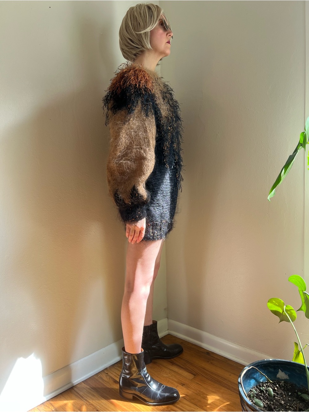 Mohair Maximalist Fuzzy Knit Oversized Sweater - Picture 5 of 12